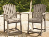 Seacliff Beach Medium Brown Outdoor Counter Height Bar Stool set of 2 front angle view