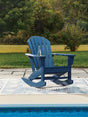 Sundown Shores Blue Outdoor Rocking Chair front view