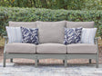 Cove Beach Gray Outdoor Sofa front angle with cushions