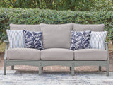 Cove Beach Gray Outdoor Sofa front angle with cushions