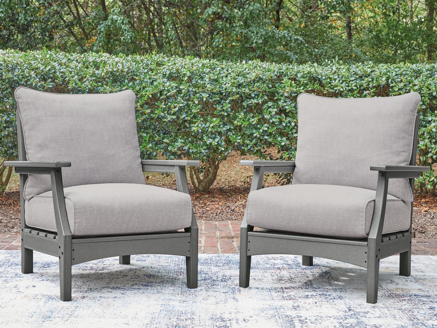 Cove Beach Gray Outdoor Lounge Chair with Cushion front angle