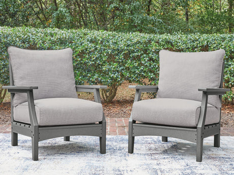 Cove Beach Gray Outdoor Lounge Chair with Cushion front angle