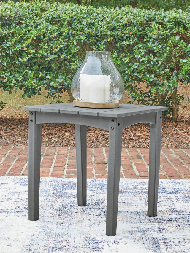 Cove Beach Gray Outdoor End Table front angle view