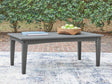 Cove Beach gray outdoor coffee table front angle view