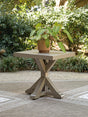 Laguna Heights Beige Outdoor End Table front angle view