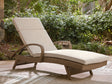 Laguna Heights Beige Outdoor Chaise Lounge angled view