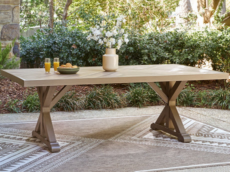 Laguna Heights Beige Outdoor Dining Table front view