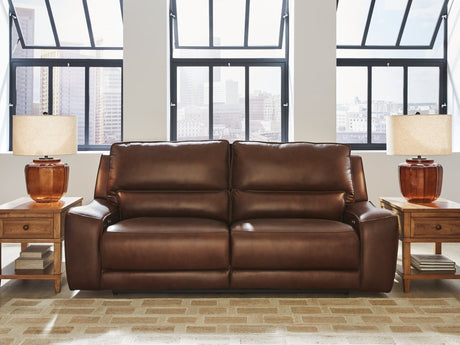 DeepWakes Canyon Leather Power Reclining Sofa front view reclining
