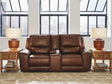 DeepWakes Canyon Leather Power Reclining Loveseat with Console front view