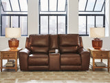 DeepWakes Canyon Leather Power Reclining Loveseat with Console front view