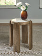 Gavrilley gray marble top accent table front angle view