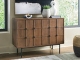 Juddins brown mango wood accent cabinet front view