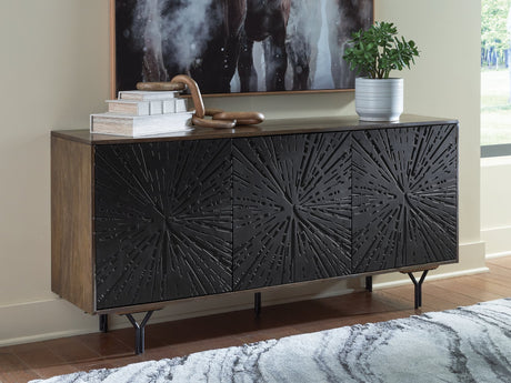 Lavinmont multi brown accent cabinet front view