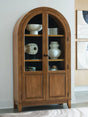 Dagandale Accent Cabinet natural and black finish, front angle view