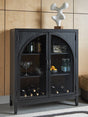Armenleigh Accent Cabinet front view showing black and brown finish