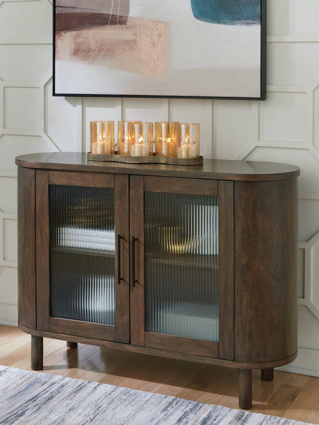 Mayridge Medium Brown Mango Wood Accent Cabinet front view