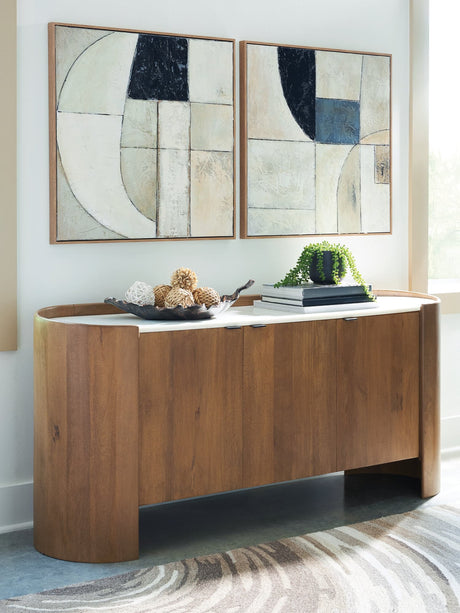 Fitzroy Brown and White Accent Cabinet front view