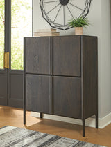 Orsonal Accent Cabinet in espresso brown, closed front angle
