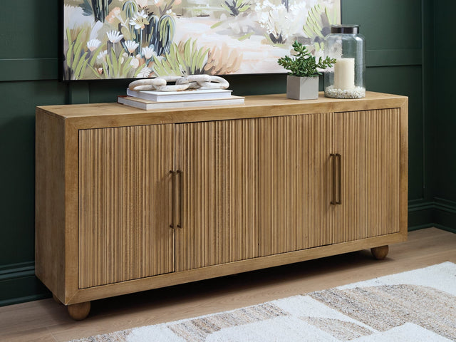 Niam Light Antique Beige Accent Cabinet front view