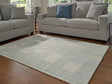 Dylanton Ivory and Blue 5x7 Area Rug front view