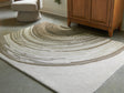 Rizwana ivory brown gray 5x7 area rug flat lay showing pattern