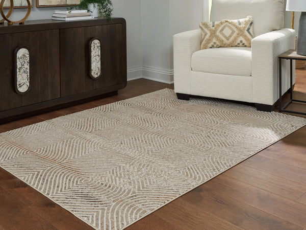 Bachus Multi 5'3 x 7 area rug front view with abstract trellis pattern