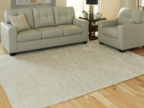 Jaseena beige and tan 7 feet 8 inches by 10 feet abstract area rug top view