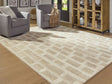Lisgrove tan brown white 7 foot 8 inch by 10 foot area rug, full view