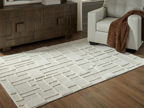 Close-up of Empriss Ivory rug geometric pattern and texture