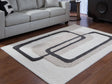 Davismour Ivory Taupe Charcoal 5x7 area rug, top view