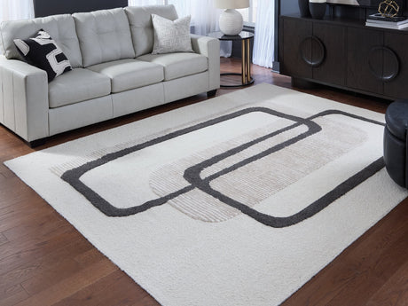 Davismour area rug ivory taupe charcoal 7 foot 8 inch by 10 foot