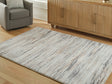 Nace 5 x 7 Gray Brown White memory foam area rug overhead view