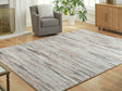 Nace Gray Brown White 7'6" x 9'6" Memory Foam Area Rug front view