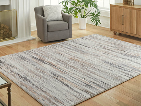Nace Gray Brown White 7'6" x 9'6" Memory Foam Area Rug front view