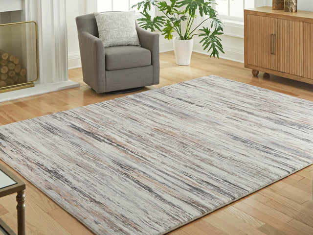 Nace Gray Brown White 7'6" x 9'6" Memory Foam Area Rug front view
