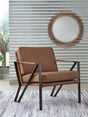 Garronmont Caramel leather accent chair front angle