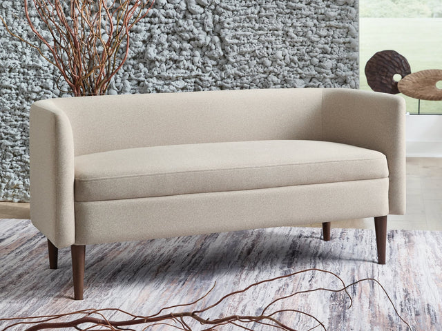 Wainner Beige Accent Bench front view