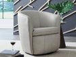 Kierreys Bone Leather Swivel Accent Chair front angle view