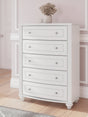 Kozlani White Chest of Drawers front view