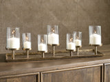 Wallmond candle holder with antique brass finish showing front view