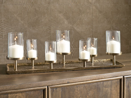 Wallmond candle holder with antique brass finish showing front view