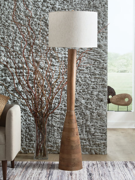 Ailsa floor lamp natural brown finish front view