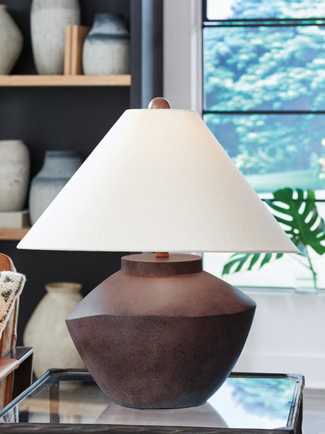 Honsworth Antique Brown Table Lamp front view