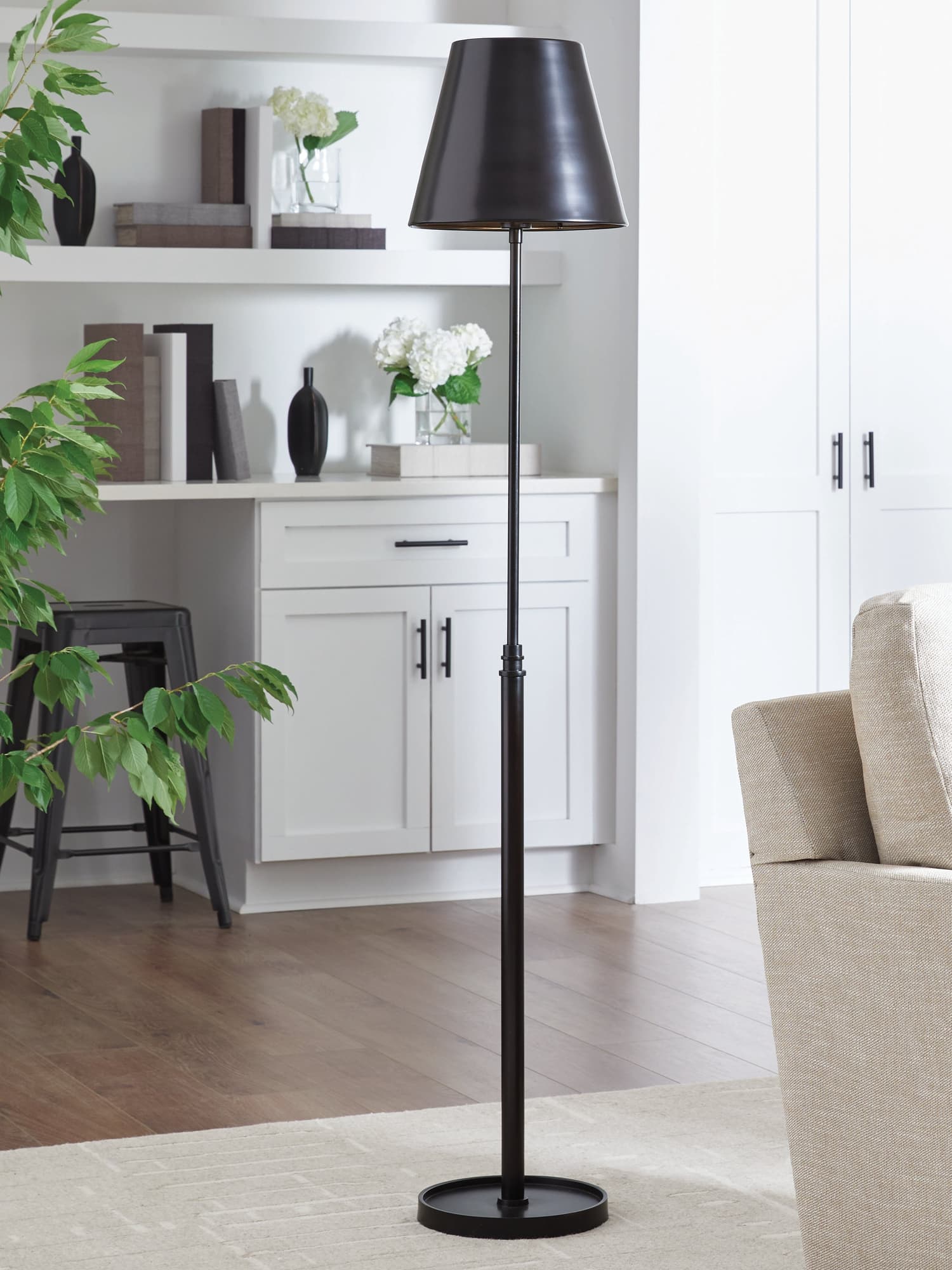 Wimner Floor Lamp in antique bronze finish front view