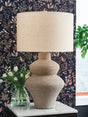 Jossleigh Beige Table Lamp frontal view with shade