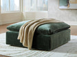 Carriage View Jade Velvet Oversized Accent Ottoman front angle