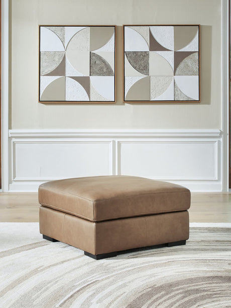 Veronella Sahara Leather Oversized Accent Ottoman angled view