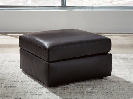 Modmax II black leather oversized accent ottoman front angle
