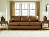 Saonara Amber Leather Sofa front view