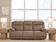 Glencroft Sahara leather power reclining sofa front view